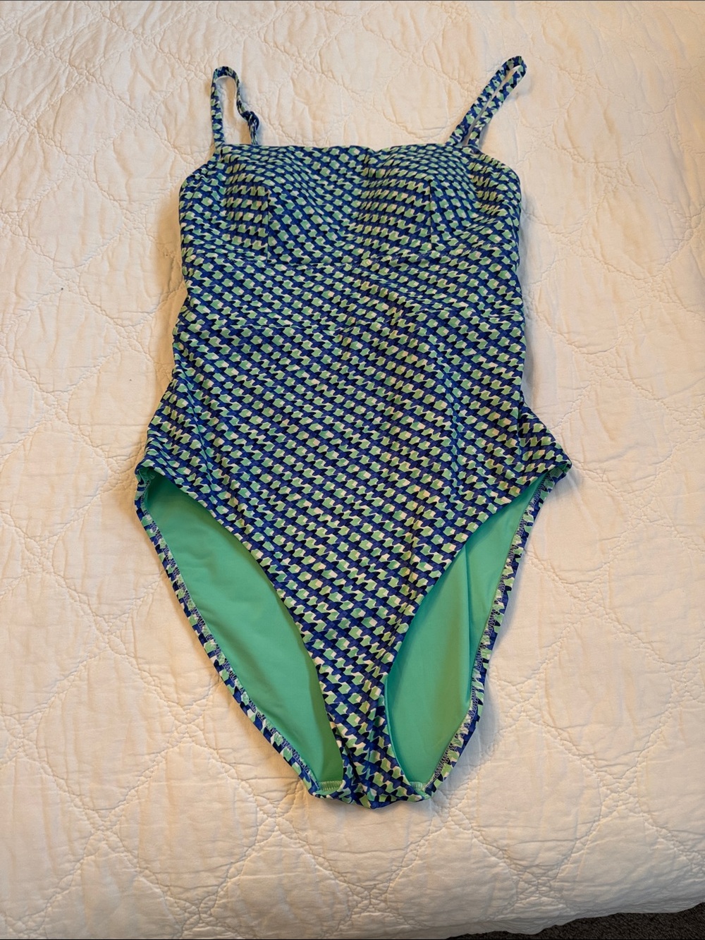 Ladies Blue Green One-Piece Swimsuit